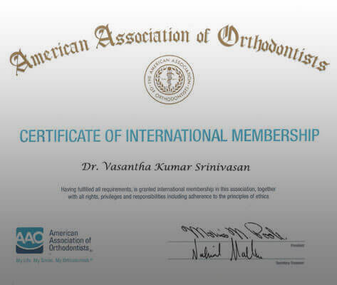 AAO Certificate of International Membership