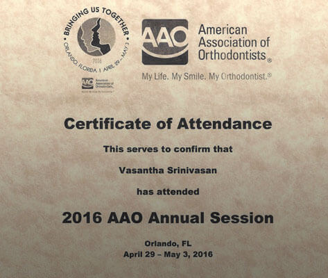 AAO Certificate of Attendance