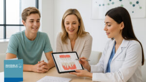 Orthodontist explaining braces treatment options and cost to patients in Australia